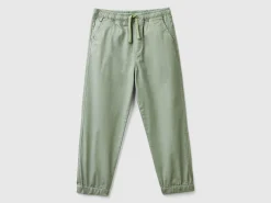 Stretch cotton joggers with drawstring