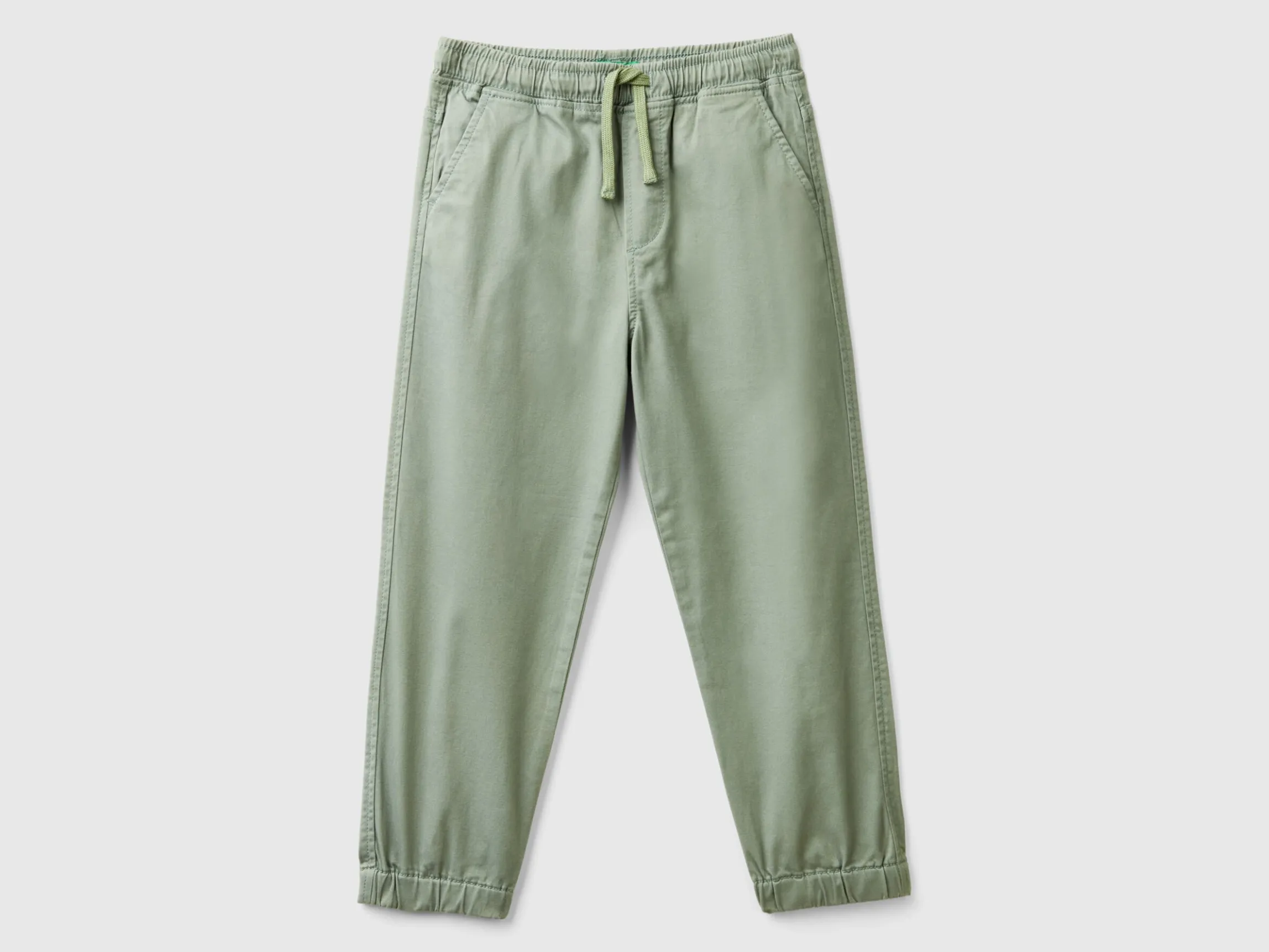 Stretch cotton joggers with drawstring
