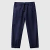 Stretch cotton joggers with drawstring