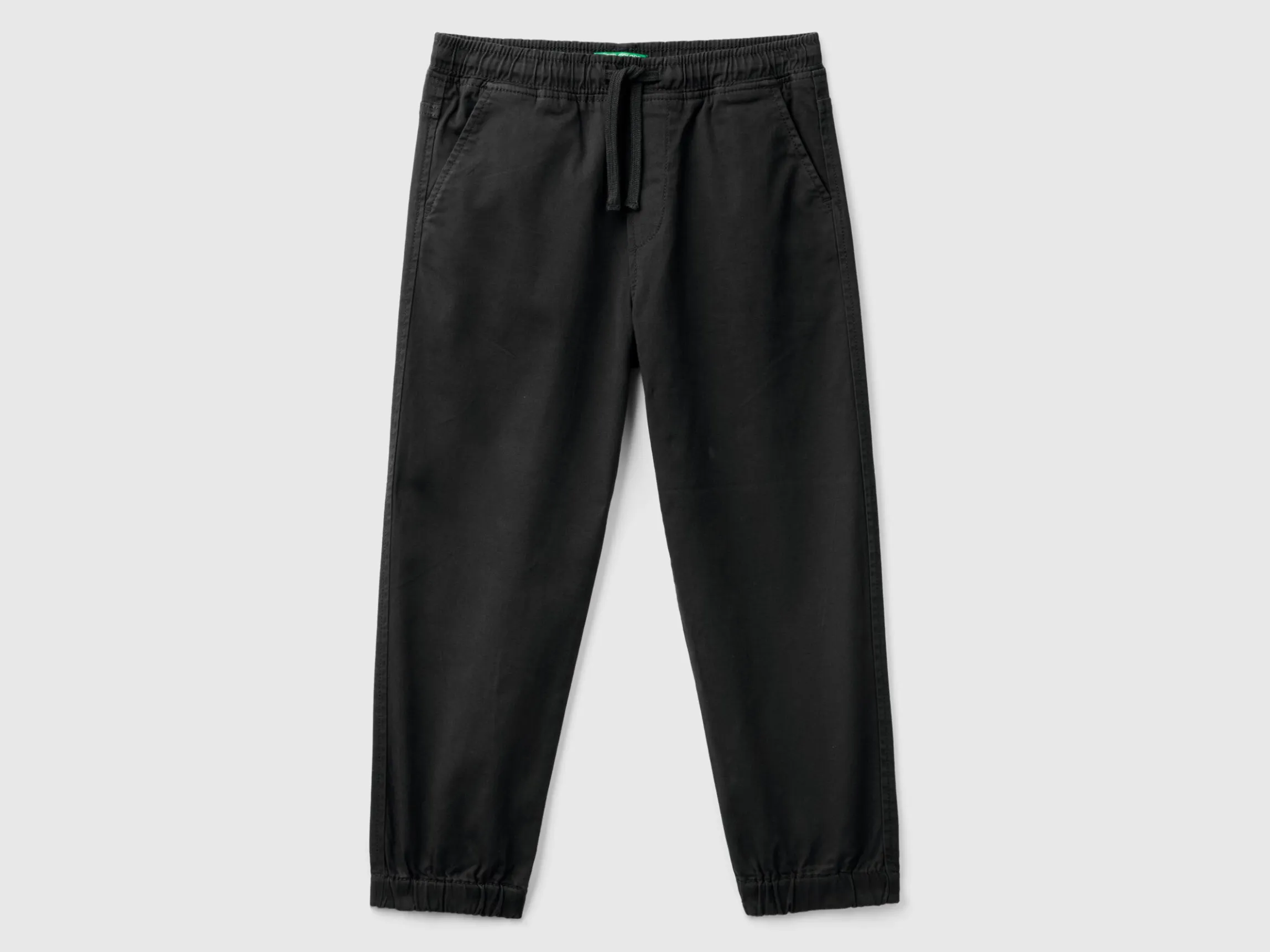 Stretch cotton joggers with drawstring
