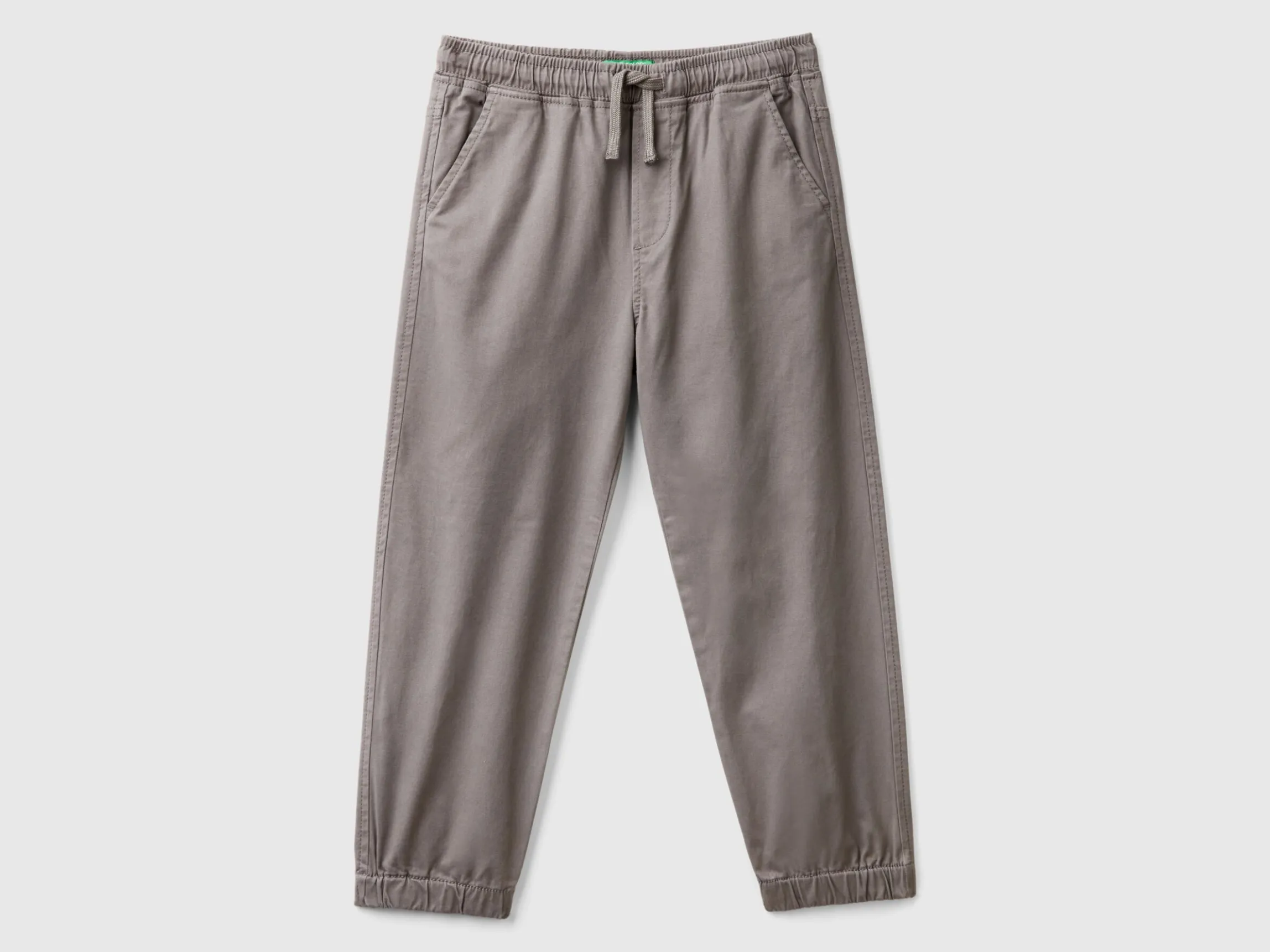 Stretch cotton joggers with drawstring