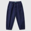 Stretch cotton joggers with drawstring