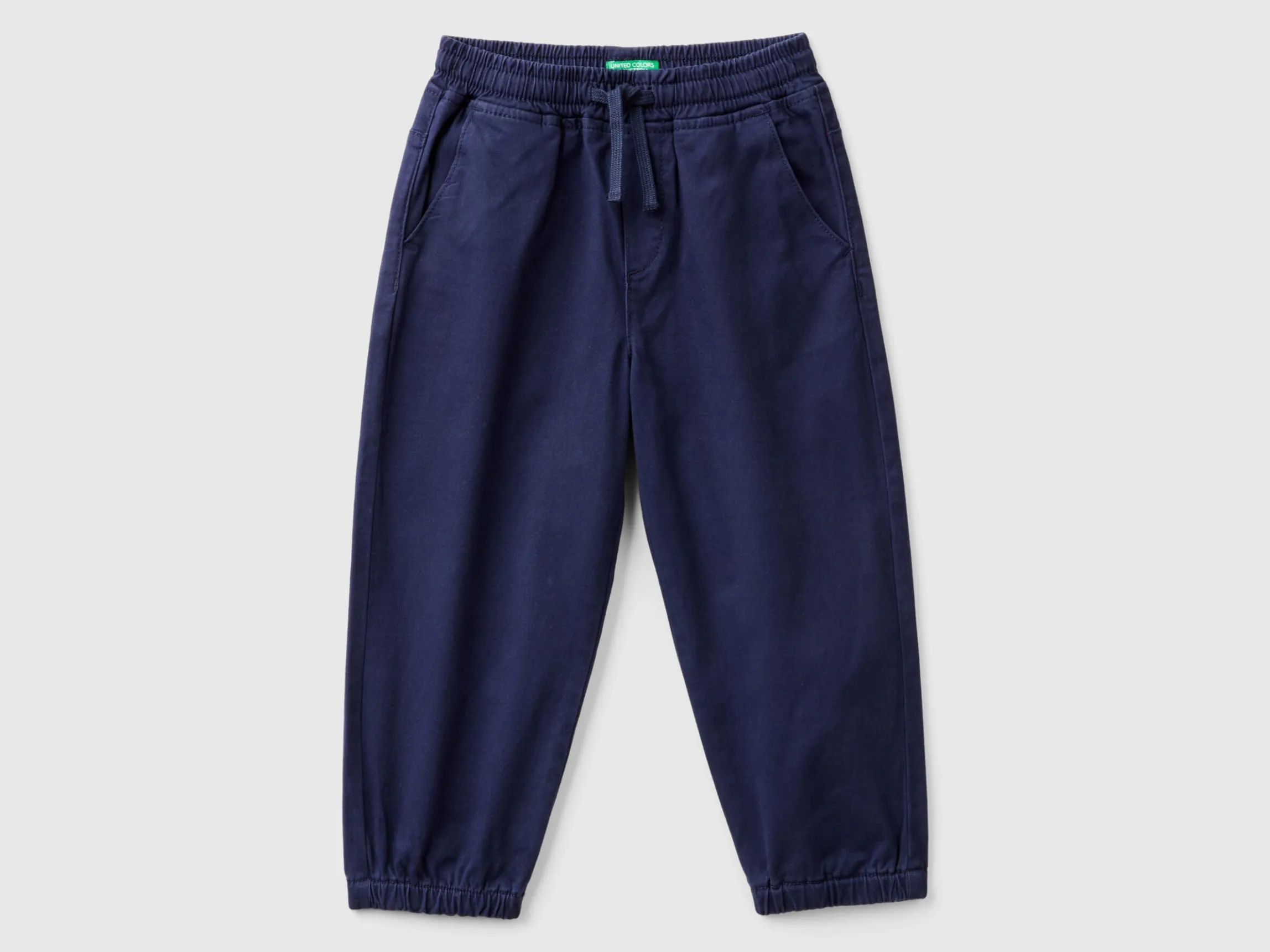 Stretch cotton joggers with drawstring