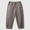 Stretch cotton joggers with drawstring