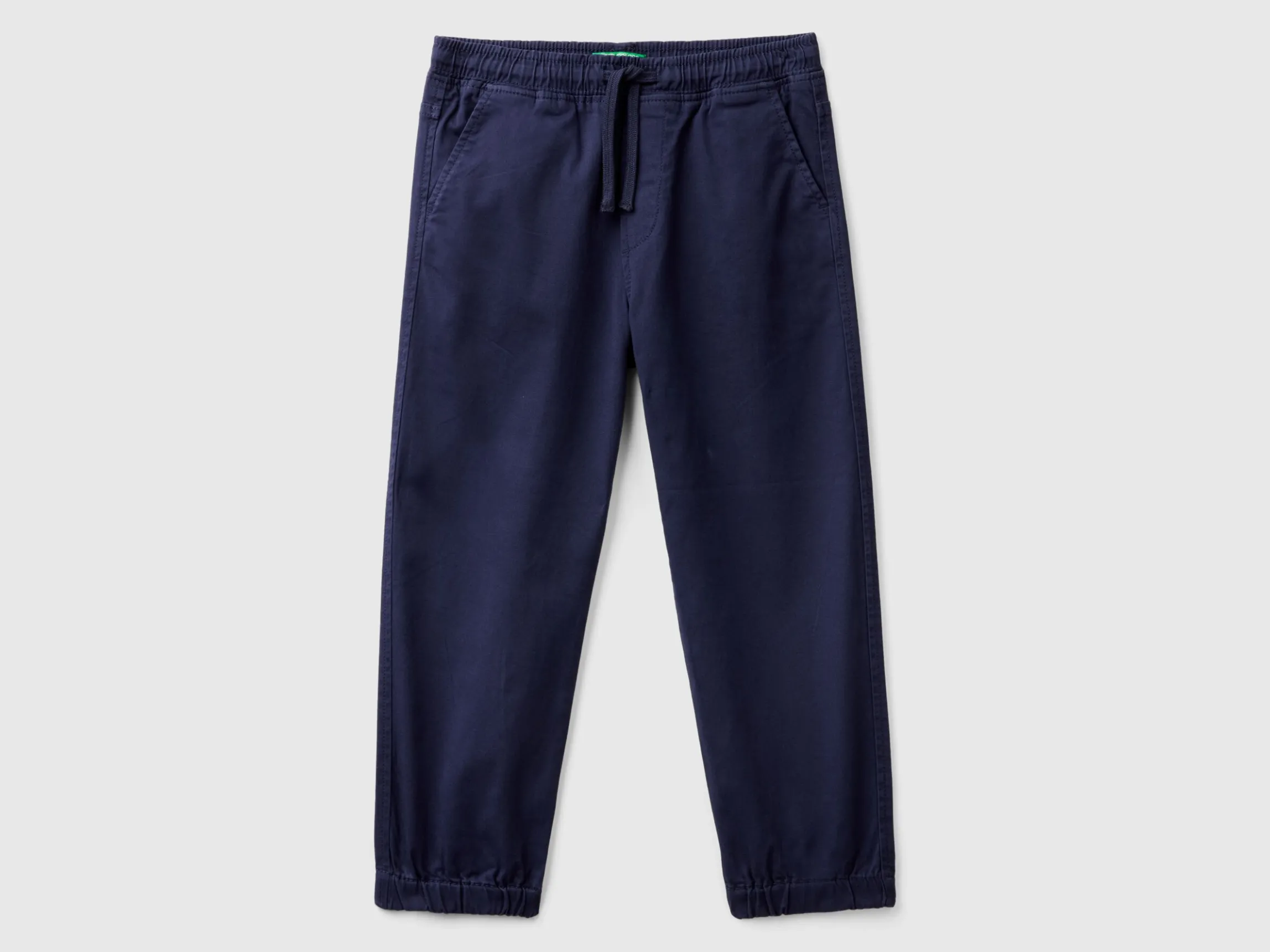 Stretch cotton joggers with drawstring