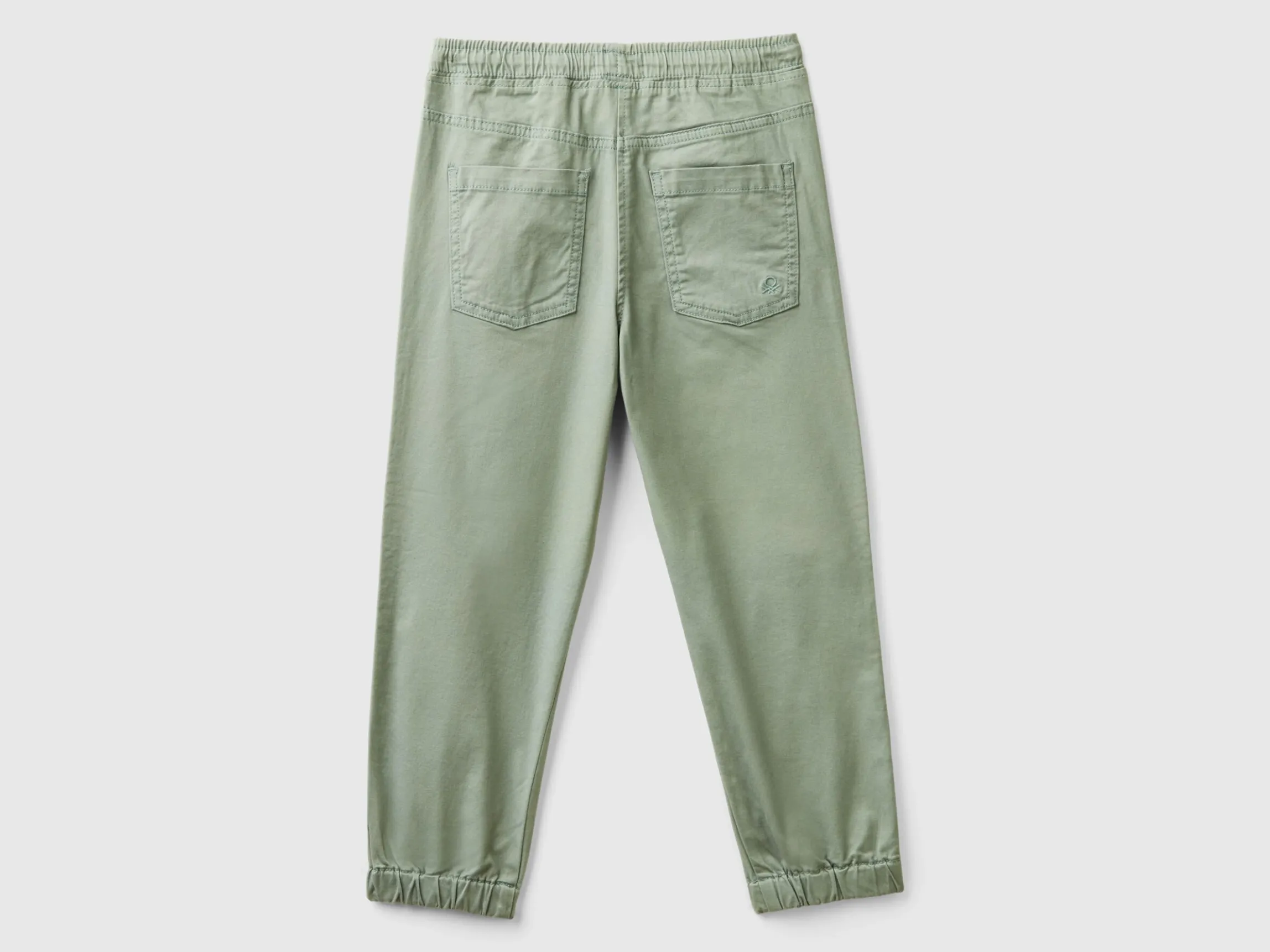 Stretch cotton joggers with drawstring