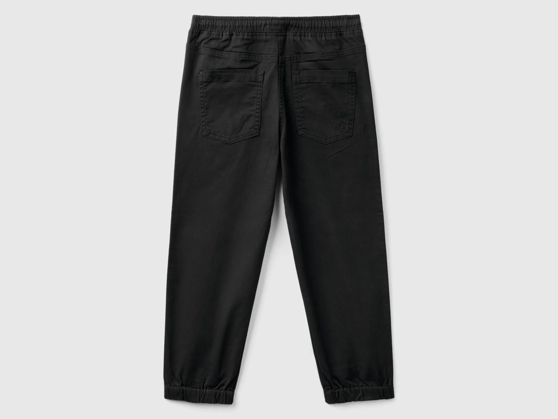 Stretch cotton joggers with drawstring