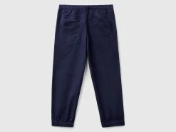 Stretch cotton joggers with drawstring