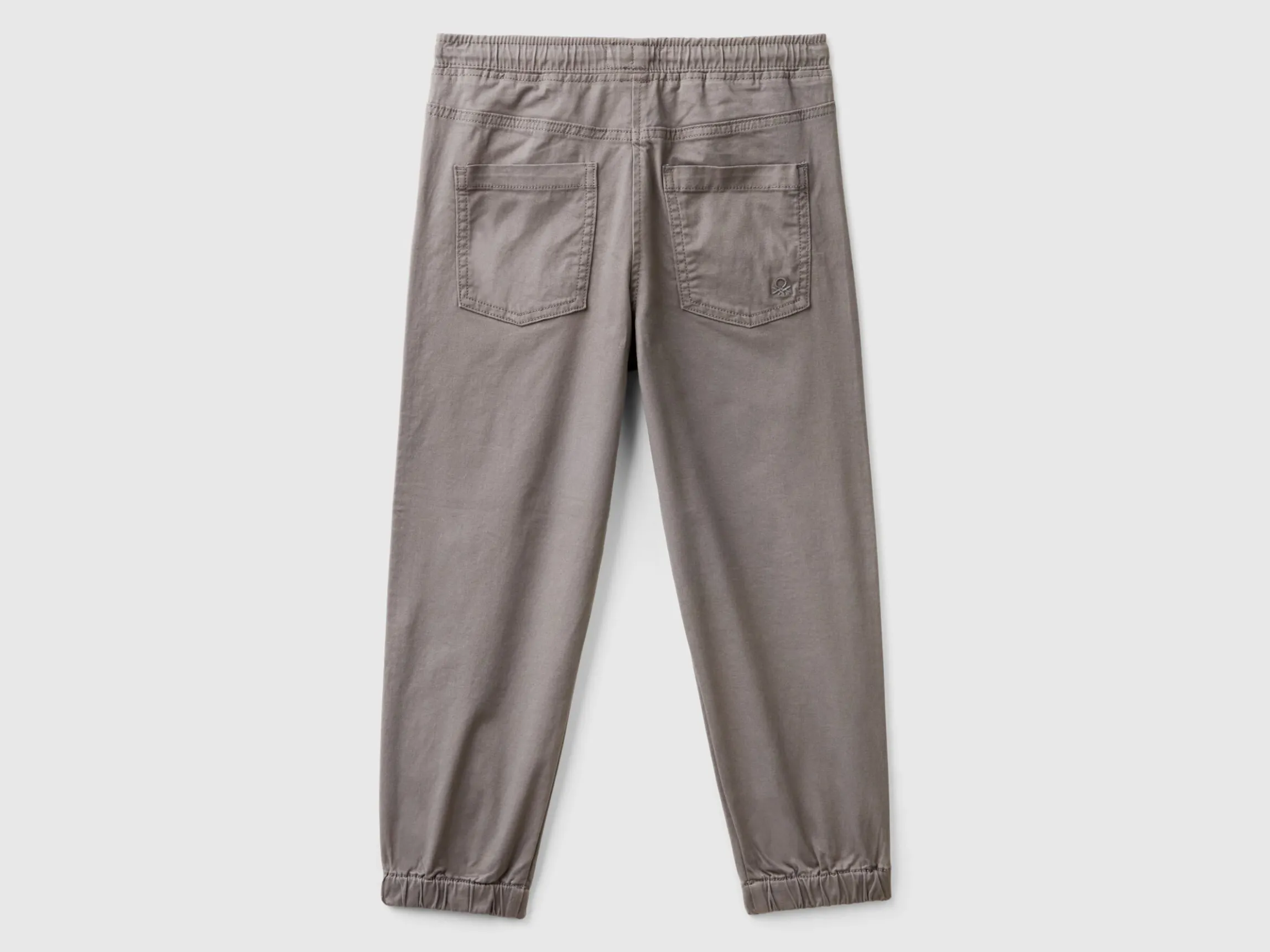 Stretch cotton joggers with drawstring