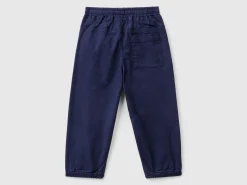 Stretch cotton joggers with drawstring