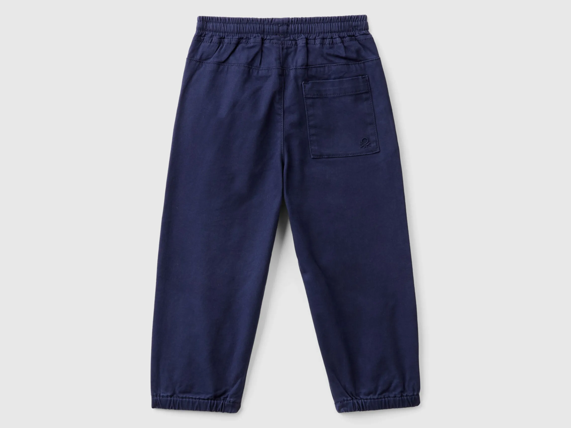 Stretch cotton joggers with drawstring