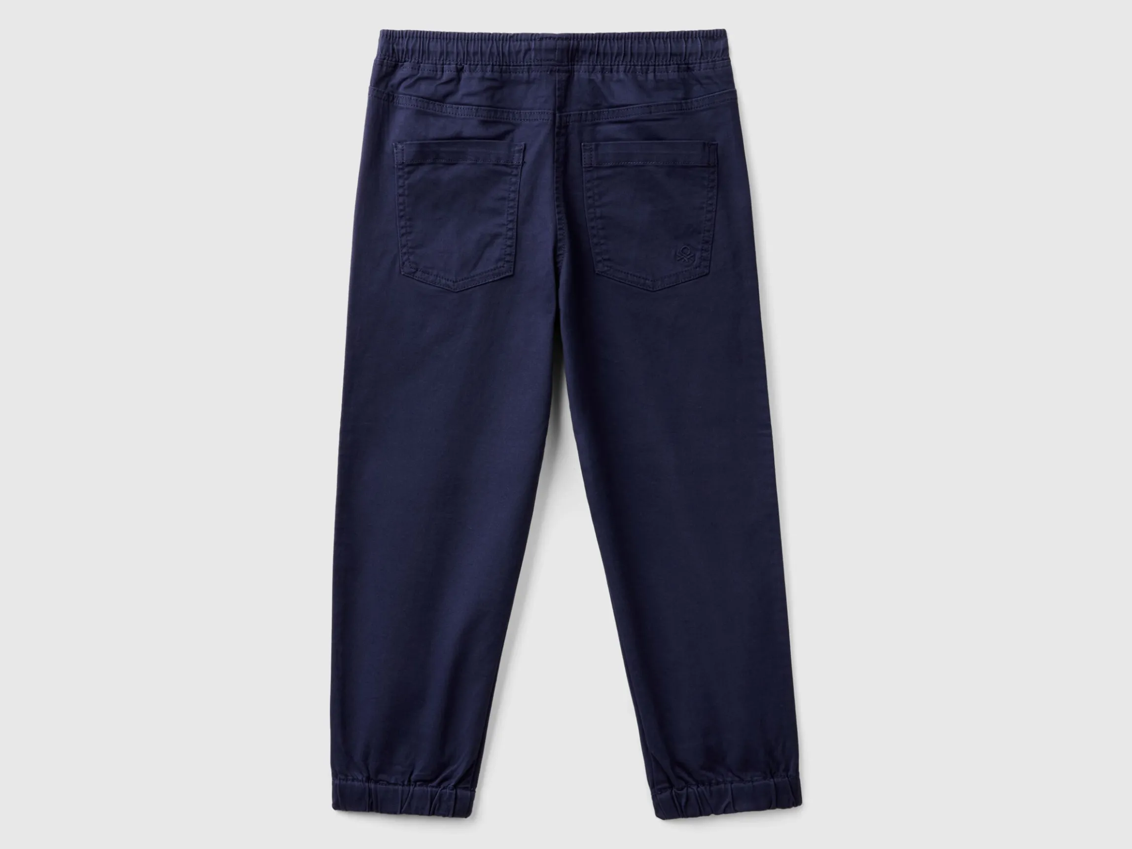 Stretch cotton joggers with drawstring