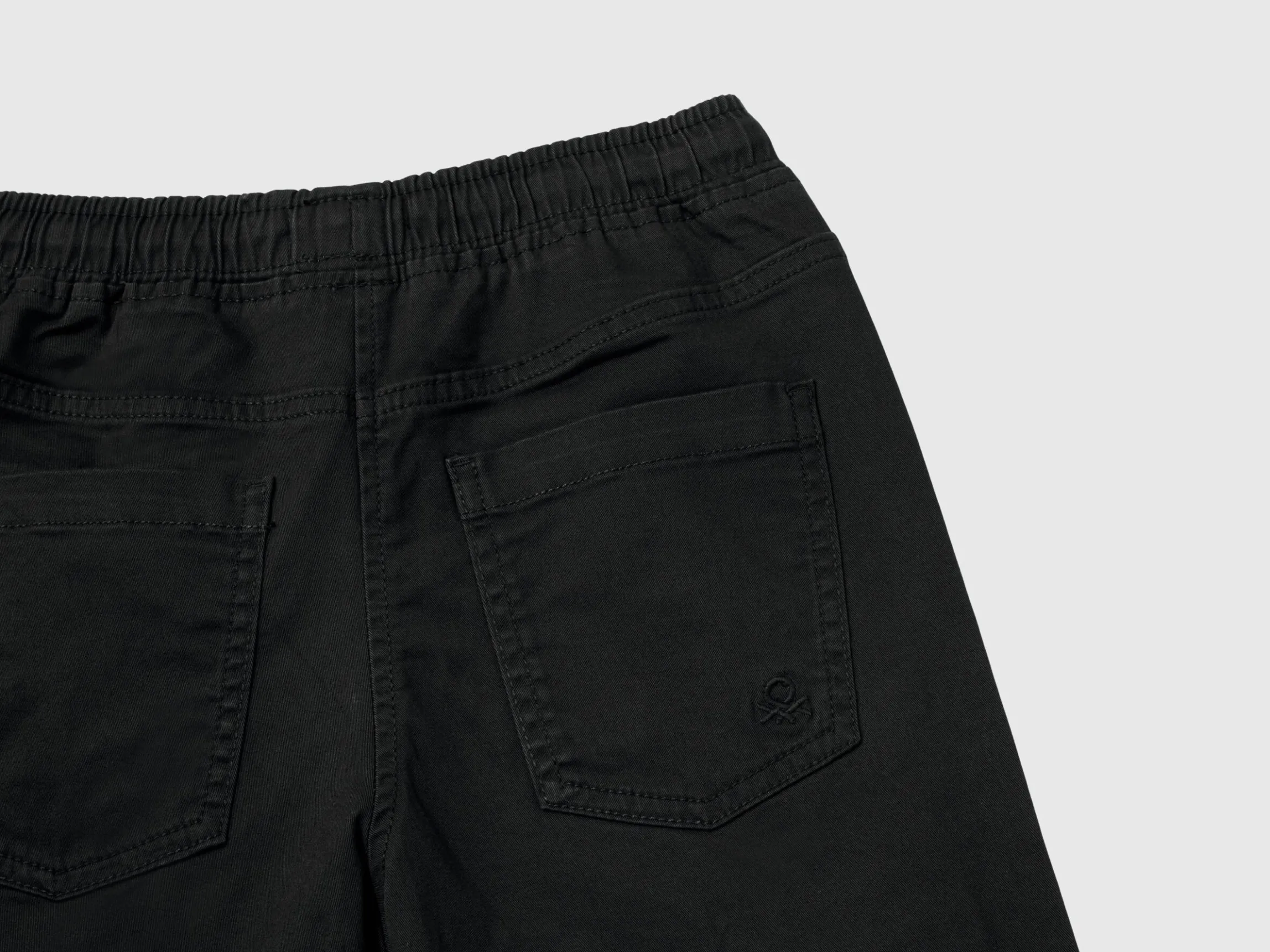 Stretch cotton joggers with drawstring