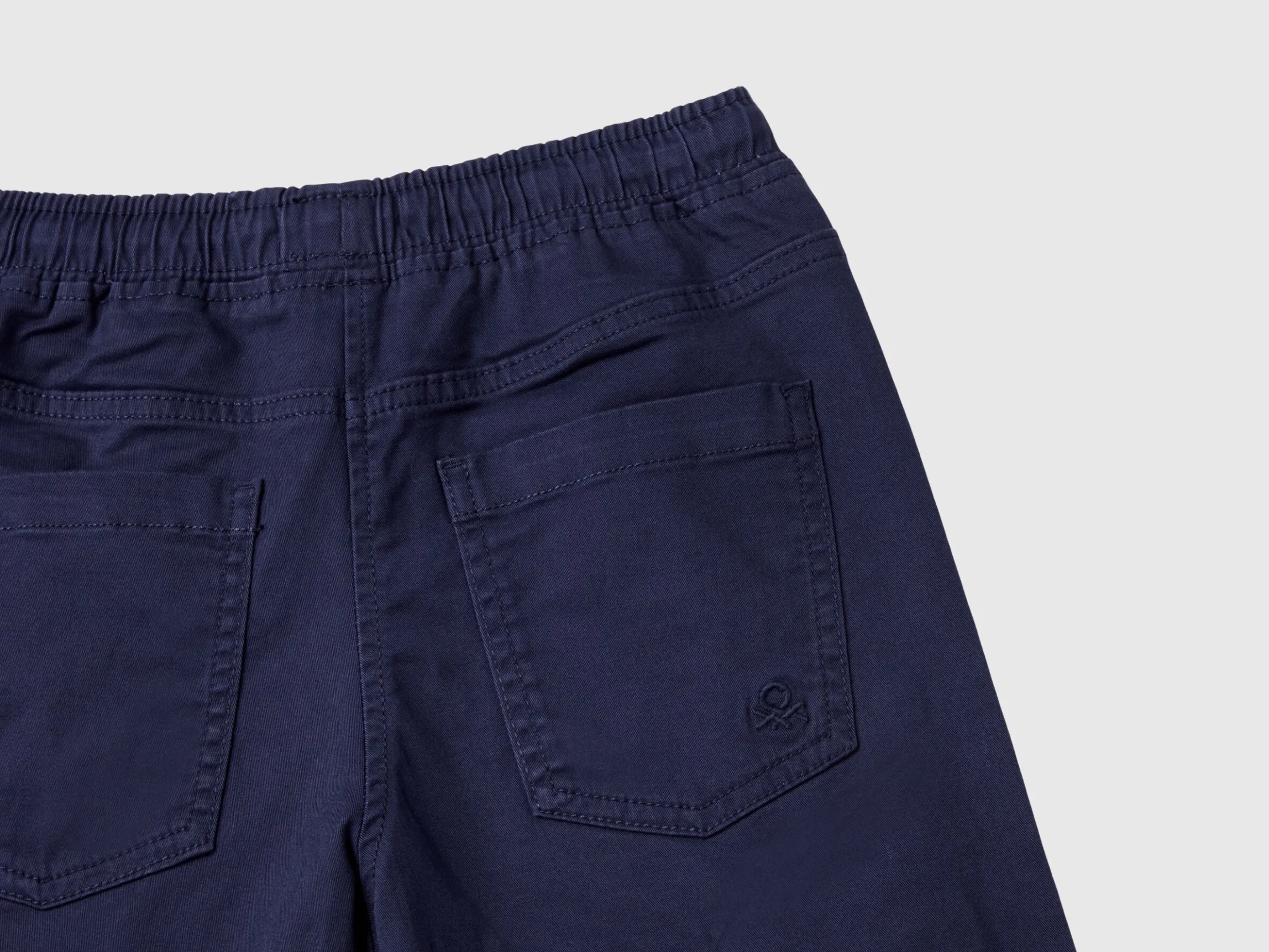 Stretch cotton joggers with drawstring