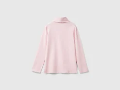 Stretch t-shirt with high neck