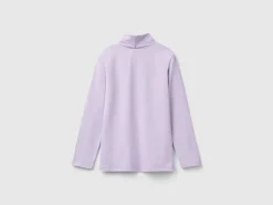 Stretch t-shirt with high neck