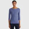 Striped 3/4 sleeve t-shirt in pure cotton