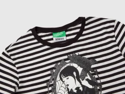 Striped black and white Wednesday Addams t-shirt
