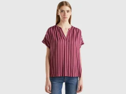 Striped blouse in pure viscose