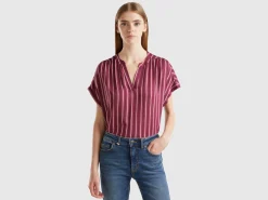 Striped blouse in pure viscose