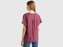 Striped blouse in pure viscose