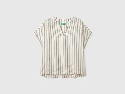 Striped blouse in pure viscose