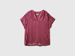 Striped blouse in pure viscose