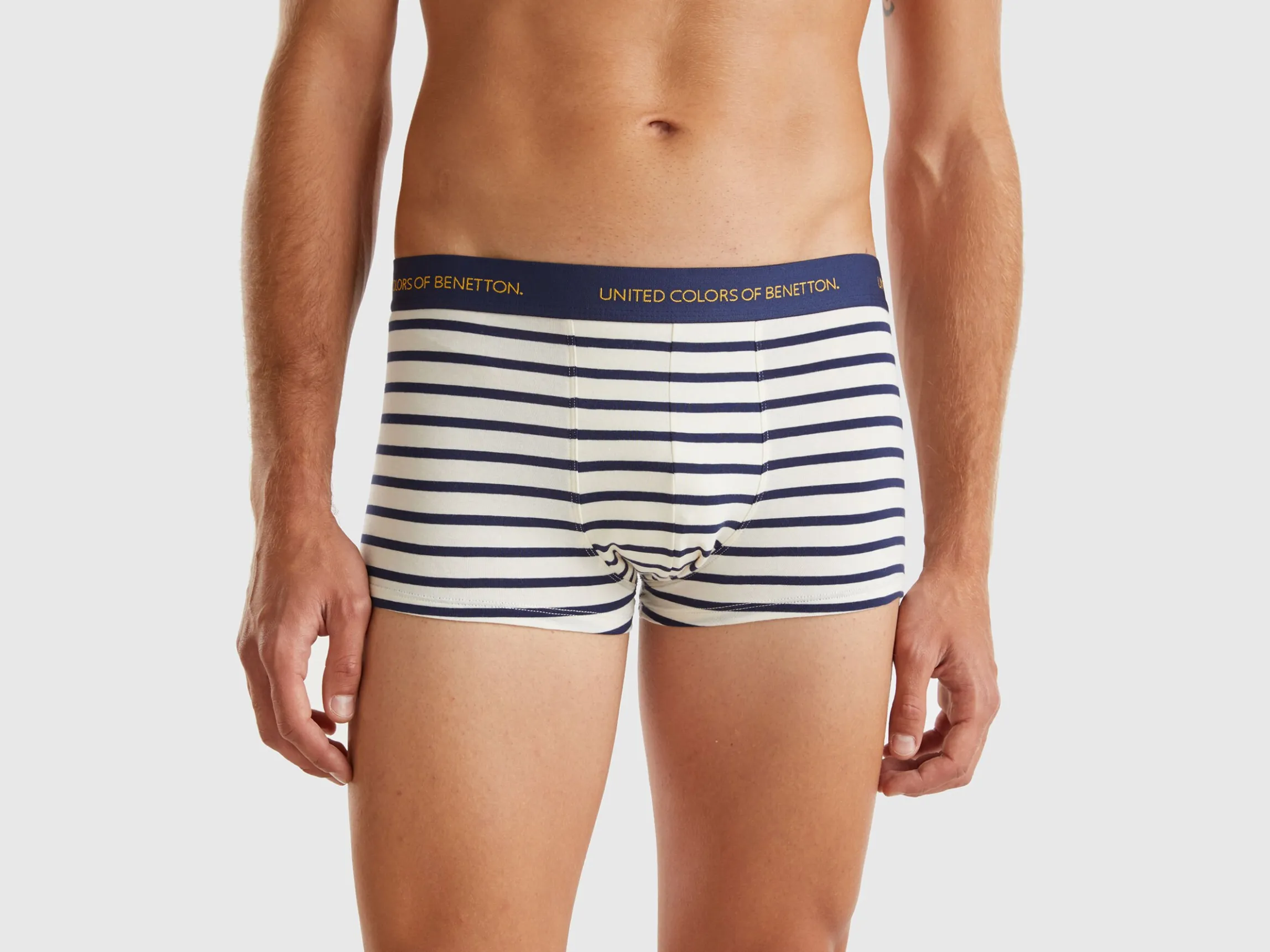 Striped boxers in stretch organic cotton