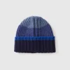 Striped cap in pure Shetland wool
