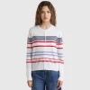 Striped cardigan in pure cotton