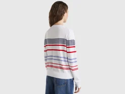 Striped cardigan in pure cotton
