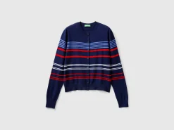 Striped cardigan in pure cotton
