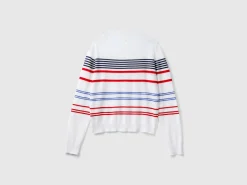 Striped cardigan in pure cotton