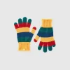 Striped knit gloves