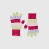 Striped knit gloves