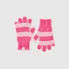 Striped knit gloves