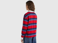 Striped polo in pure cotton