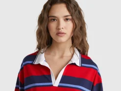 Striped polo in pure cotton