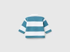 Striped polo with print