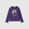 Striped purple and black Wednesday Addams t-shirt