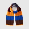 Striped scarf in pure Shetland wool