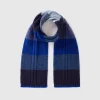 Striped scarf in pure Shetland wool