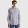 Striped shirt in stretch cotton