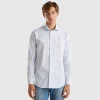 Striped shirt in stretch cotton
