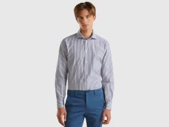 Striped shirt in stretch cotton