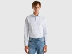 Striped shirt in stretch cotton
