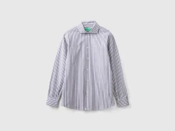 Striped shirt in stretch cotton