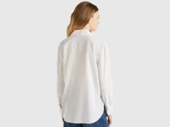 Striped shirt made from linen blend