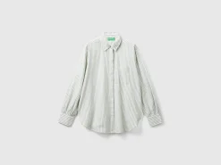 Striped shirt made from linen blend