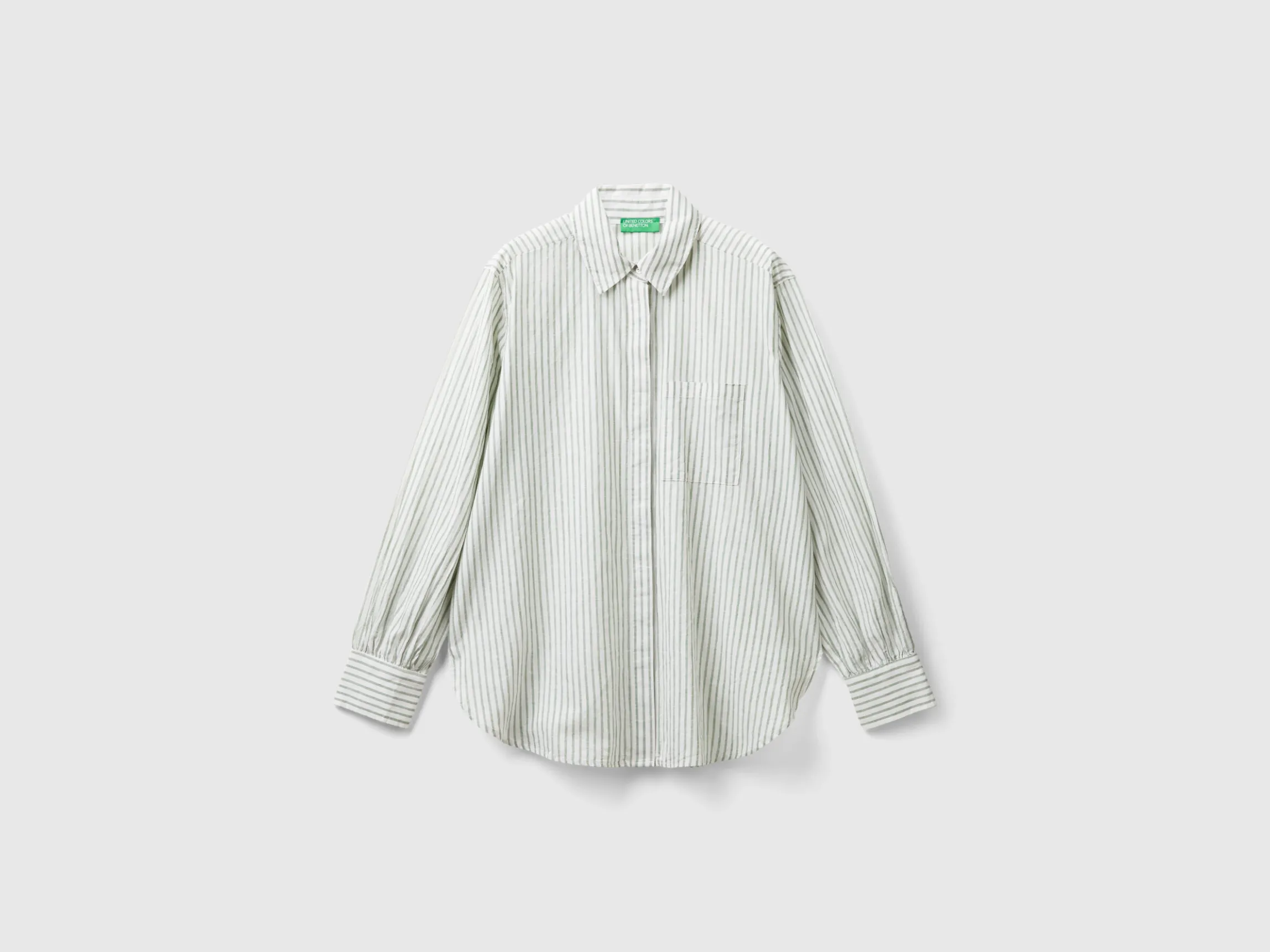 Striped shirt made from linen blend